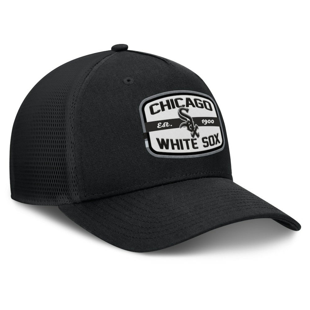 Chicago White Sox Fanatics Team Patch A-Frame Trucker Snapback Hat - Black Hats