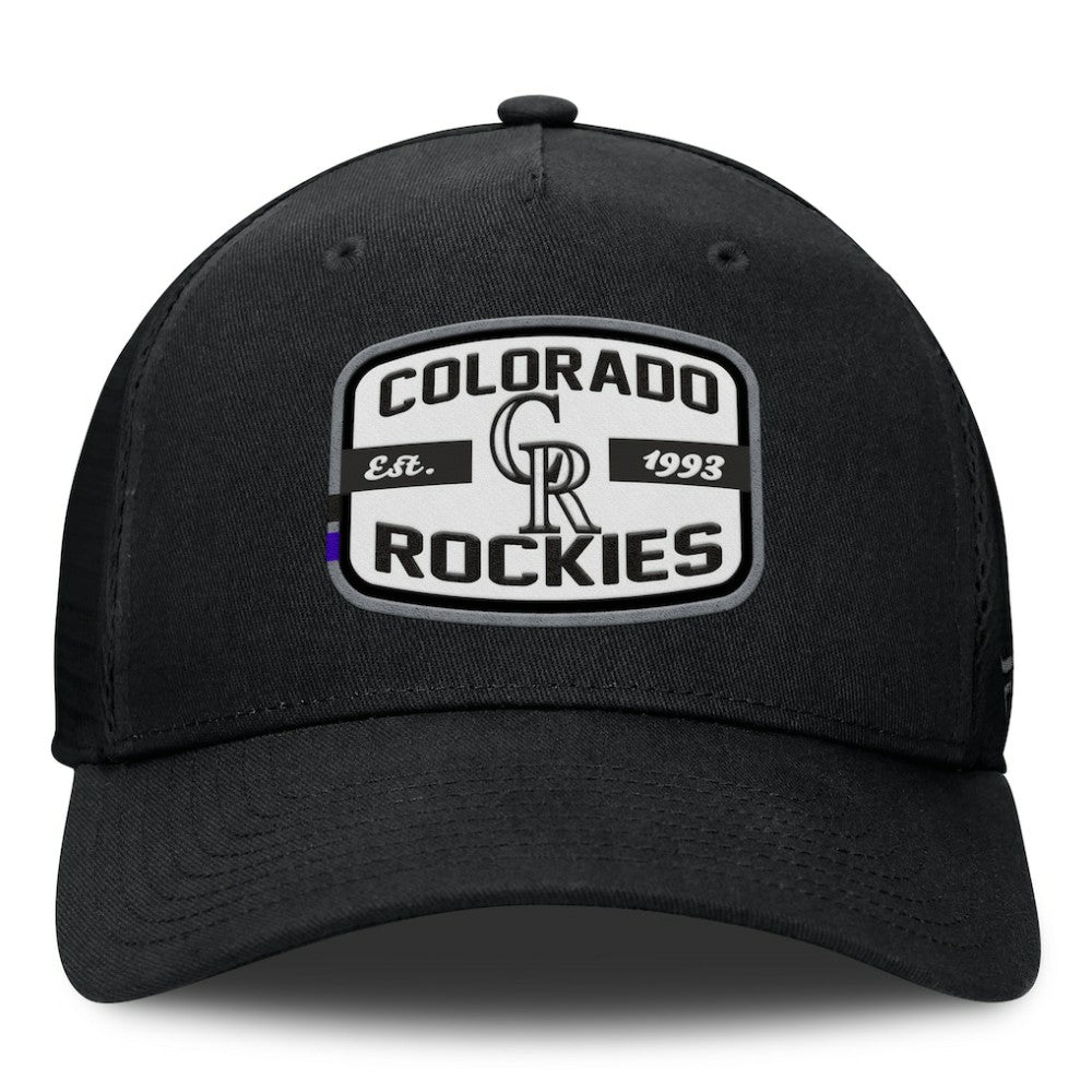 Colorado Rockies Fanatics Team Patch A-Frame Trucker Snapback Hat - Black Hats