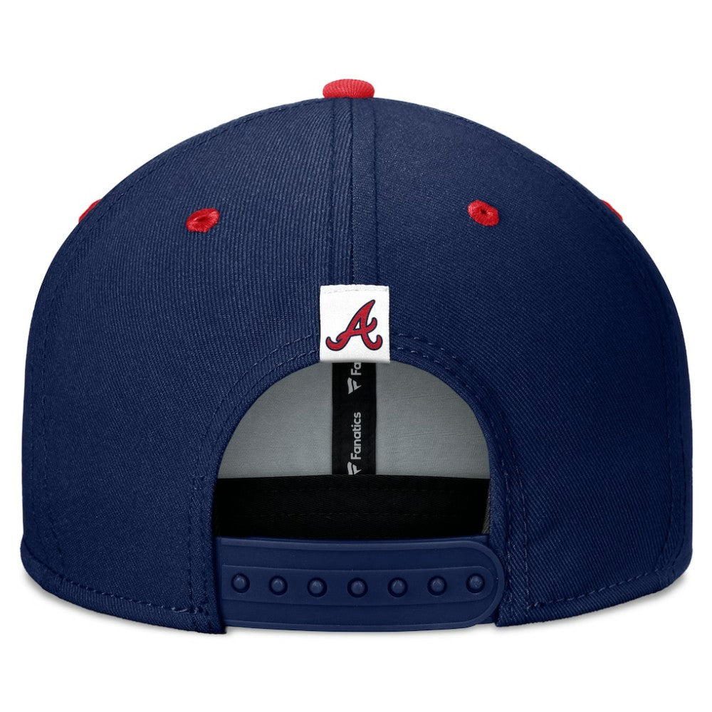 Atlanta Braves Fanatics Fundamental Bold Snapback Hat - Navy/Red Hats