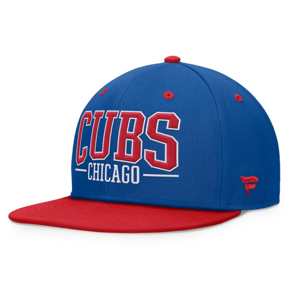 Chicago Cubs Fanatics Fundamental Bold Snapback Hat - Royal/Red Hats