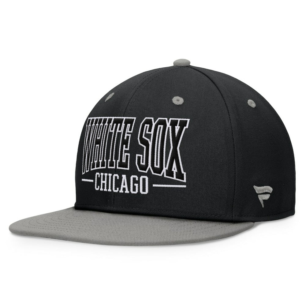 Chicago White Sox Fanatics Fundamental Bold Snapback Hat - Black/Gray Hats