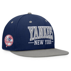 New York Yankees Fanatics Fundamental Bold Snapback Hat - Navy/Gray Hats