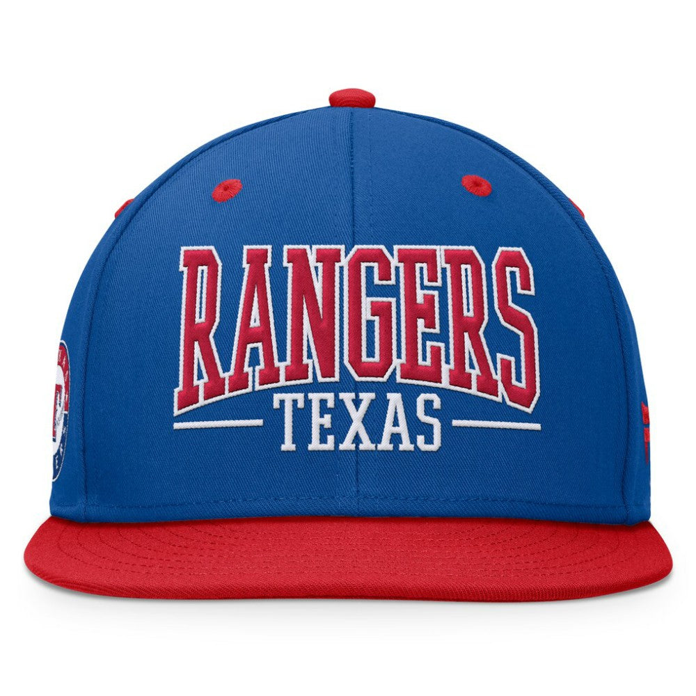 Texas Rangers Fanatics Fundamental Bold Snapback Hat - Royal/Red Hats