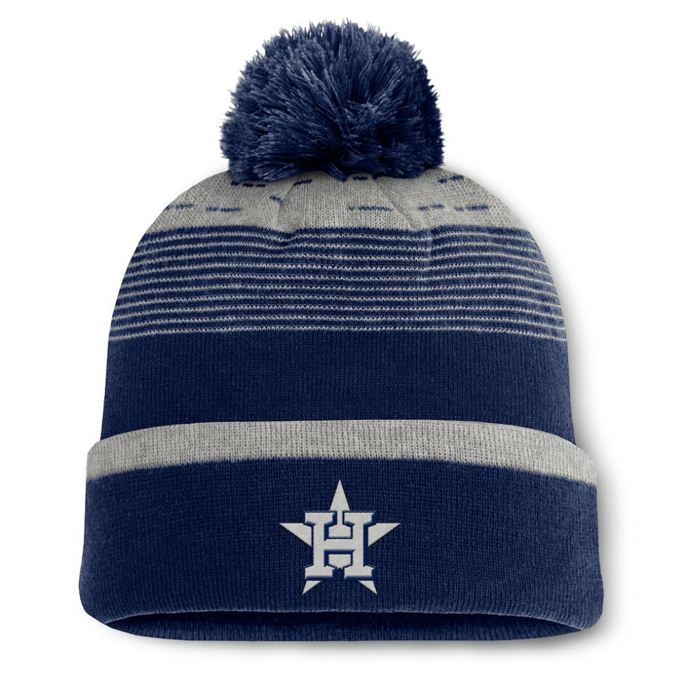 Houston Astros Fanatics Fundamental Gradient Cuffed Knit Hat with Pom - Navy Hats