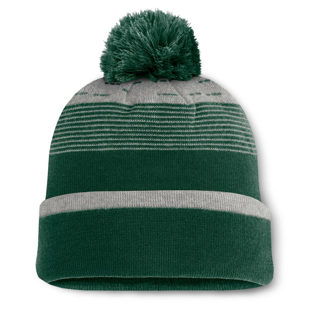 Athletics Fanatics Fundamental Gradient Cuffed Knit Hat with Pom - Green Hats