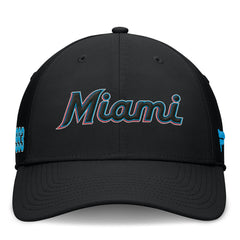 Miami Marlins Fanatics Fundamental Tag Flex Hat - Black Hats