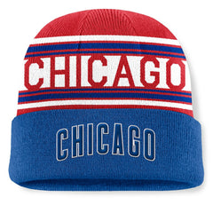 Chicago Cubs Fanatics Fundamental Team Stripe Cuffed Knit Hat - Royal Hats