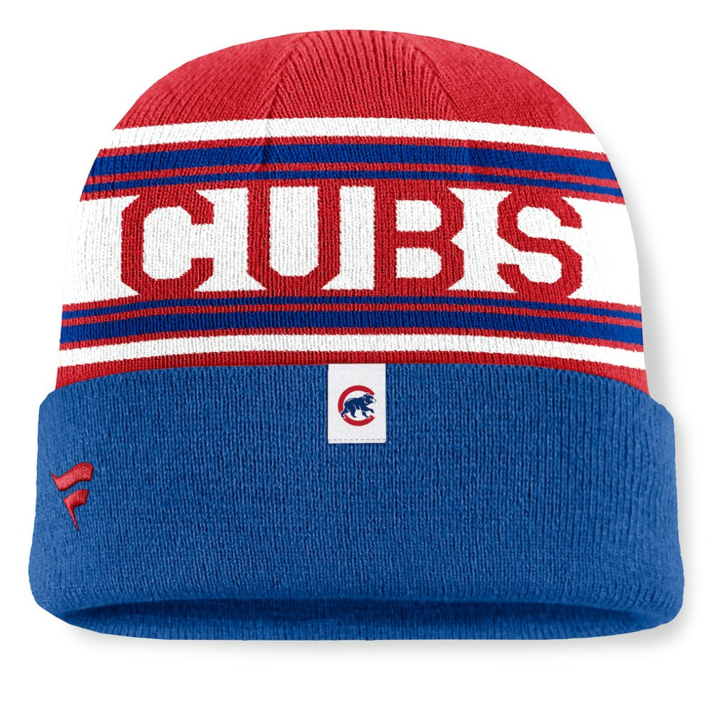 Chicago Cubs Fanatics Fundamental Team Stripe Cuffed Knit Hat - Royal Hats