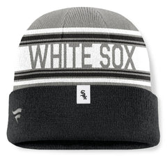Chicago White Sox Fanatics Fundamental Team Stripe Cuffed Knit Hat - Black Hats