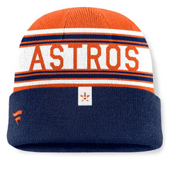 Houston Astros Fanatics Fundamental Team Stripe Cuffed Knit Hat - Navy Hats