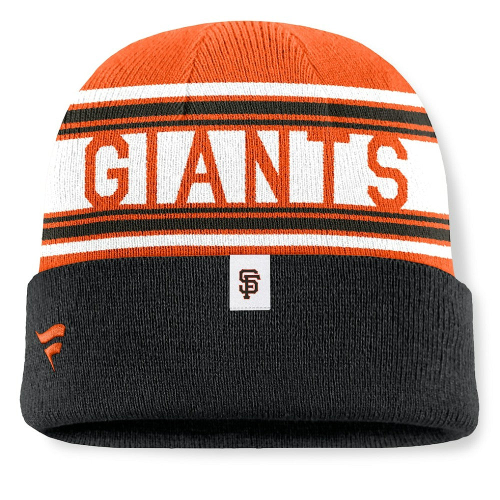 San Francisco Giants Fanatics Fundamental Team Stripe Cuffed Knit Hat - Black Hats