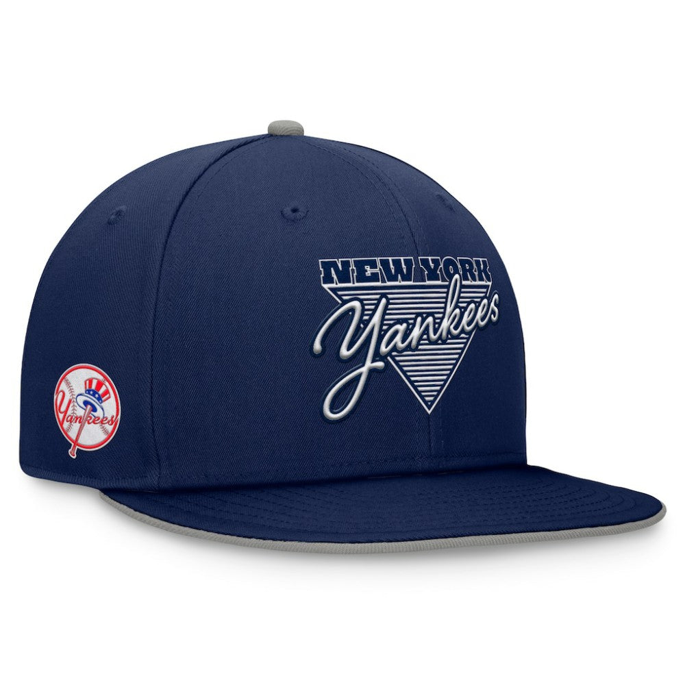 New York Yankees Fanatics Fundamental Tri-Script Fitted Hat - Navy Hats