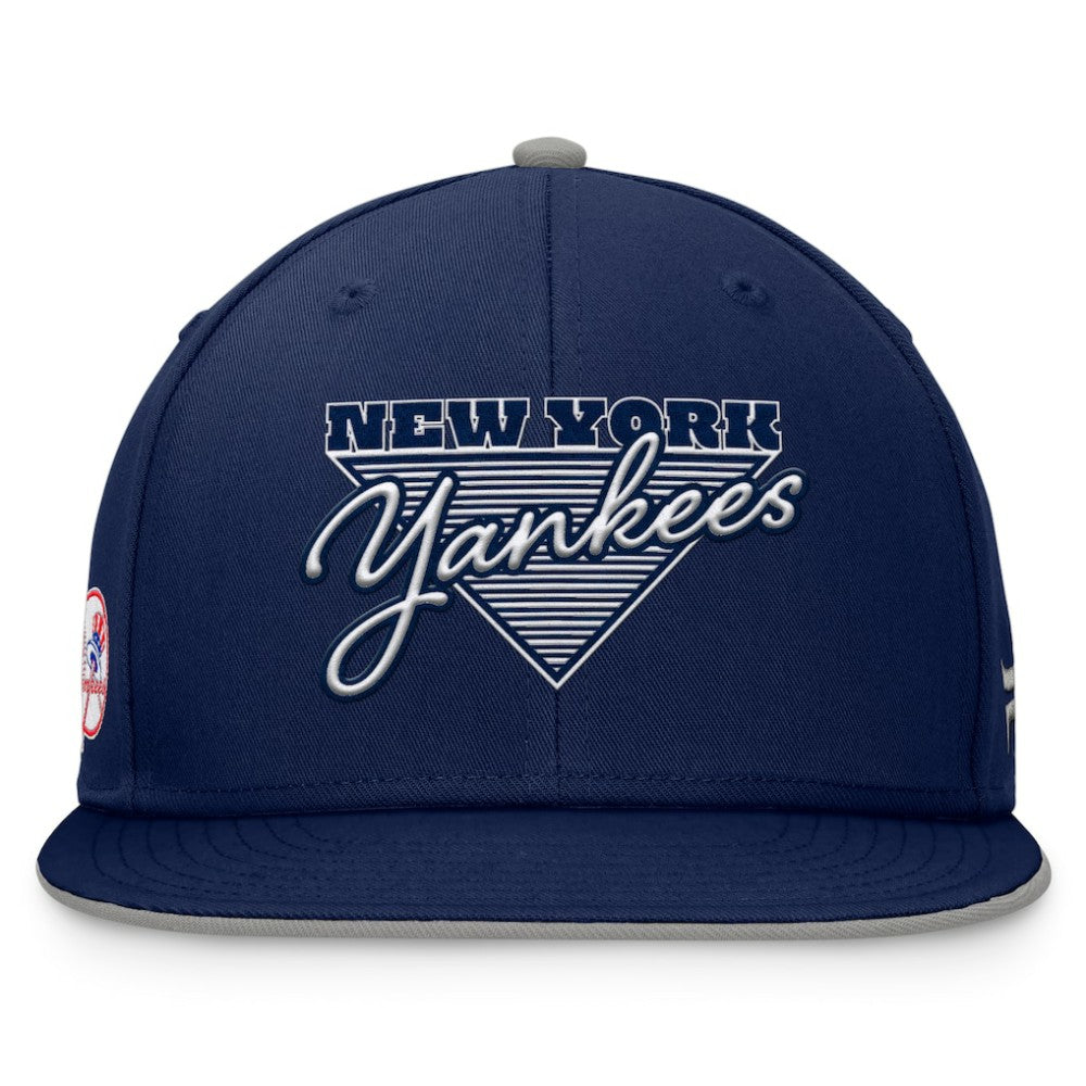 New York Yankees Fanatics Fundamental Tri-Script Fitted Hat - Navy Hats