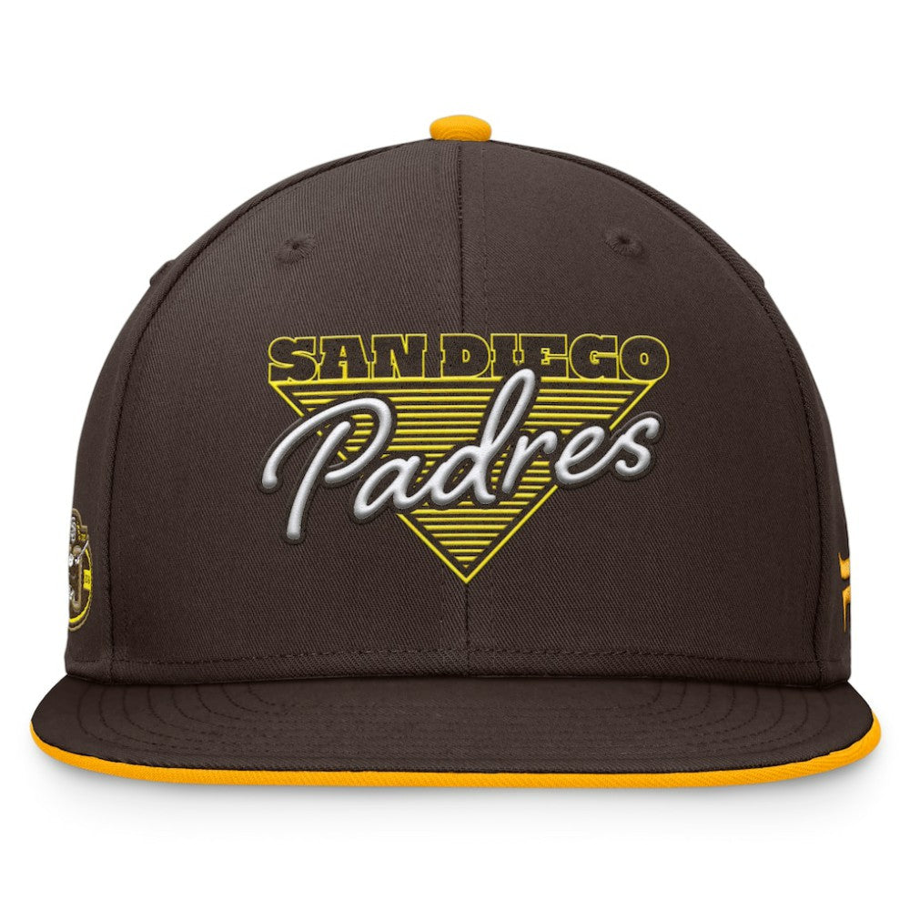 San Diego Padres Fanatics Fundamental Tri-Script Fitted Hat - Brown Hats
