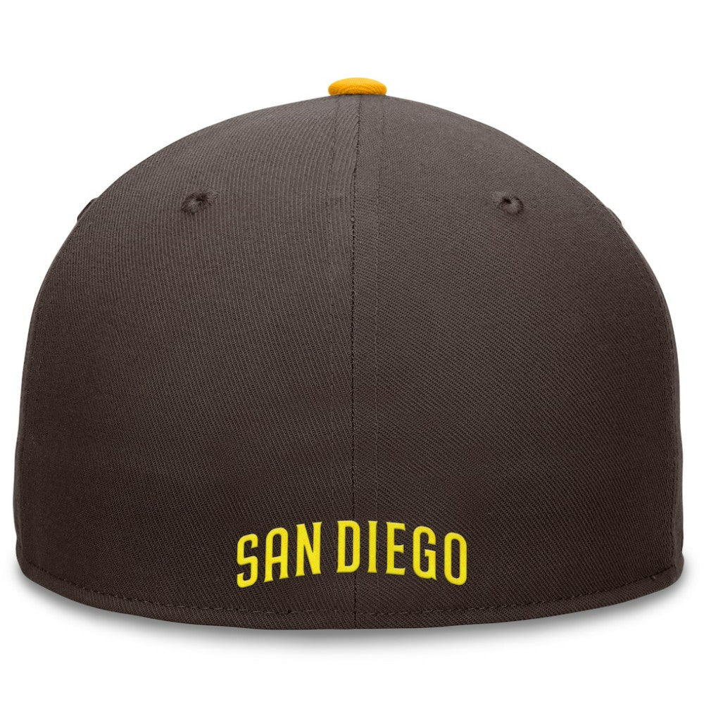 San Diego Padres Fanatics Fundamental Tri-Script Fitted Hat - Brown Hats