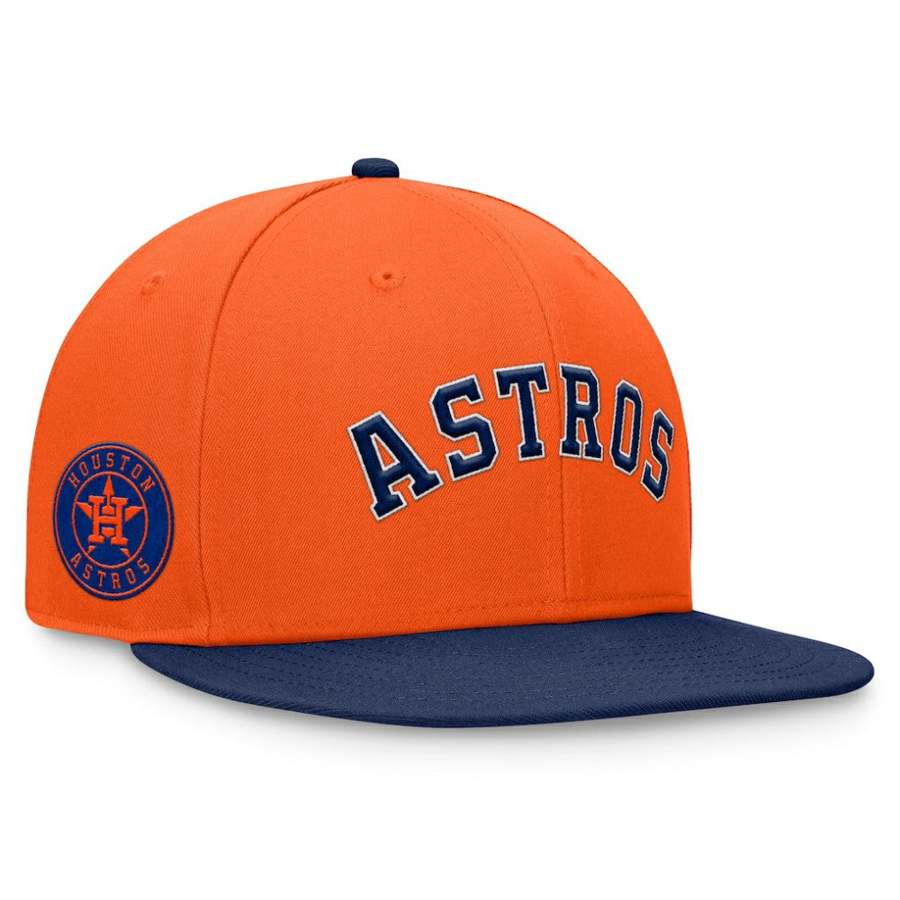 Houston Astros Fanatics Fundamental Two-Tone Fitted Hat - Orange/Navy Hats