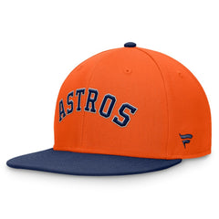 Houston Astros Fanatics Fundamental Two-Tone Fitted Hat - Orange/Navy Hats