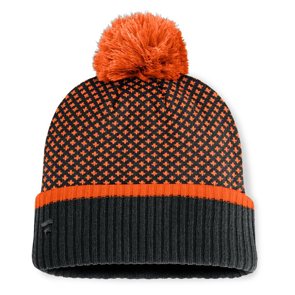 San Francisco Giants Fanatics Women's Fundamental Jacquard Cuffed Knit Hat with Pom - Black Hats
