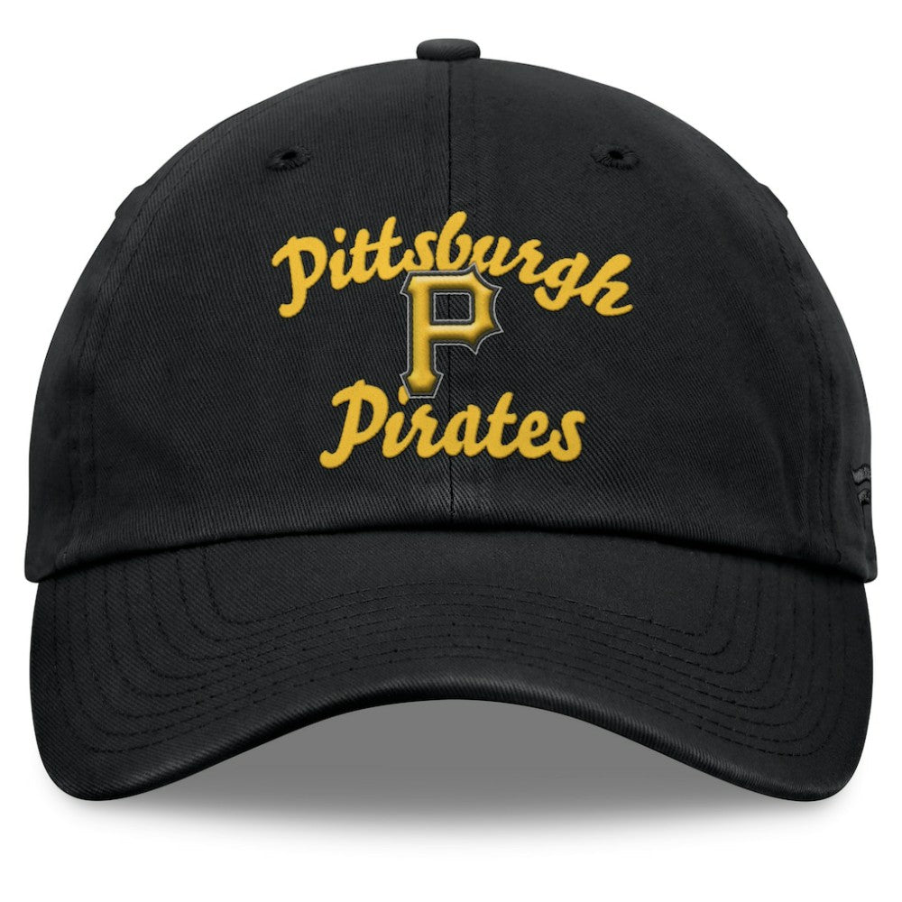 Pittsburgh Pirates Fanatics Women's Fundamental Script Logo Adjustable Hat - Black Hats
