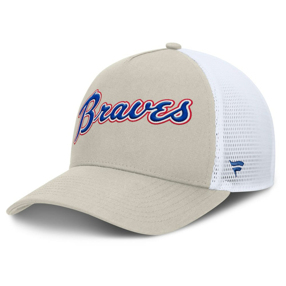 Atlanta Braves Fanatics Heritage Light Khaki A-Frame Adjustable Hat - Khaki Hats