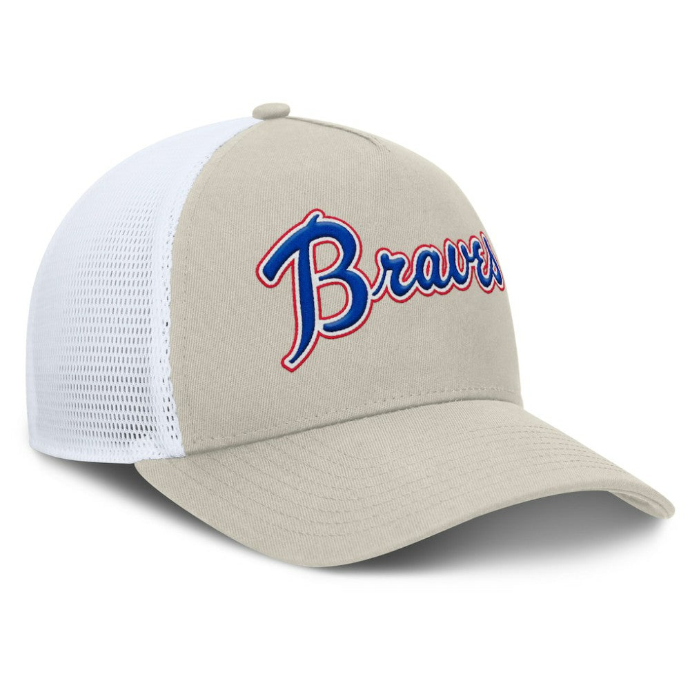 Atlanta Braves Fanatics Heritage Light Khaki A-Frame Adjustable Hat - Khaki Hats