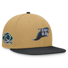 Tampa Bay Rays Fanatics  Heritage Two-Tone Fitted Hat - Khaki/Black Hats