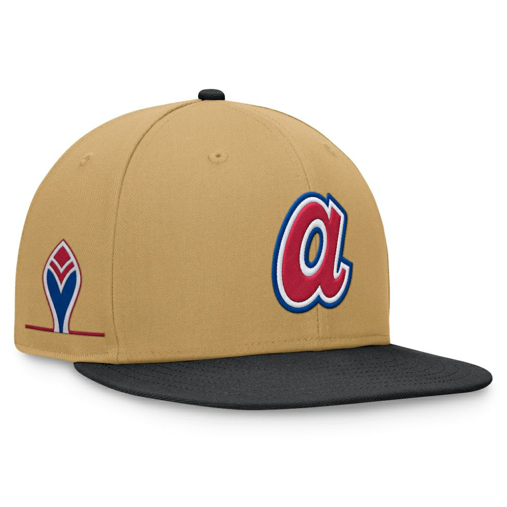 Atlanta Braves Fanatics  Heritage Two-Tone Fitted Hat - Khaki/Black Hats