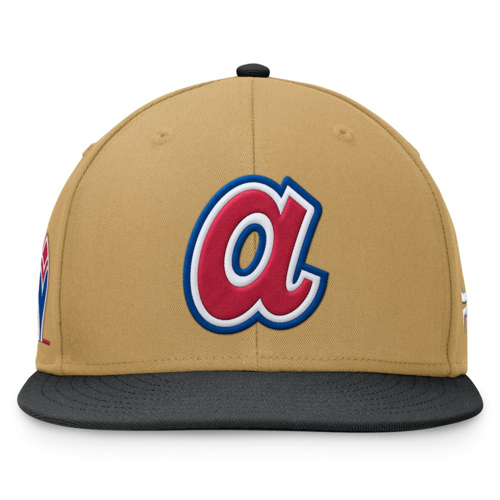 Atlanta Braves Fanatics  Heritage Two-Tone Fitted Hat - Khaki/Black Hats