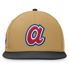 Atlanta Braves Fanatics  Heritage Two-Tone Fitted Hat - Khaki/Black Hats