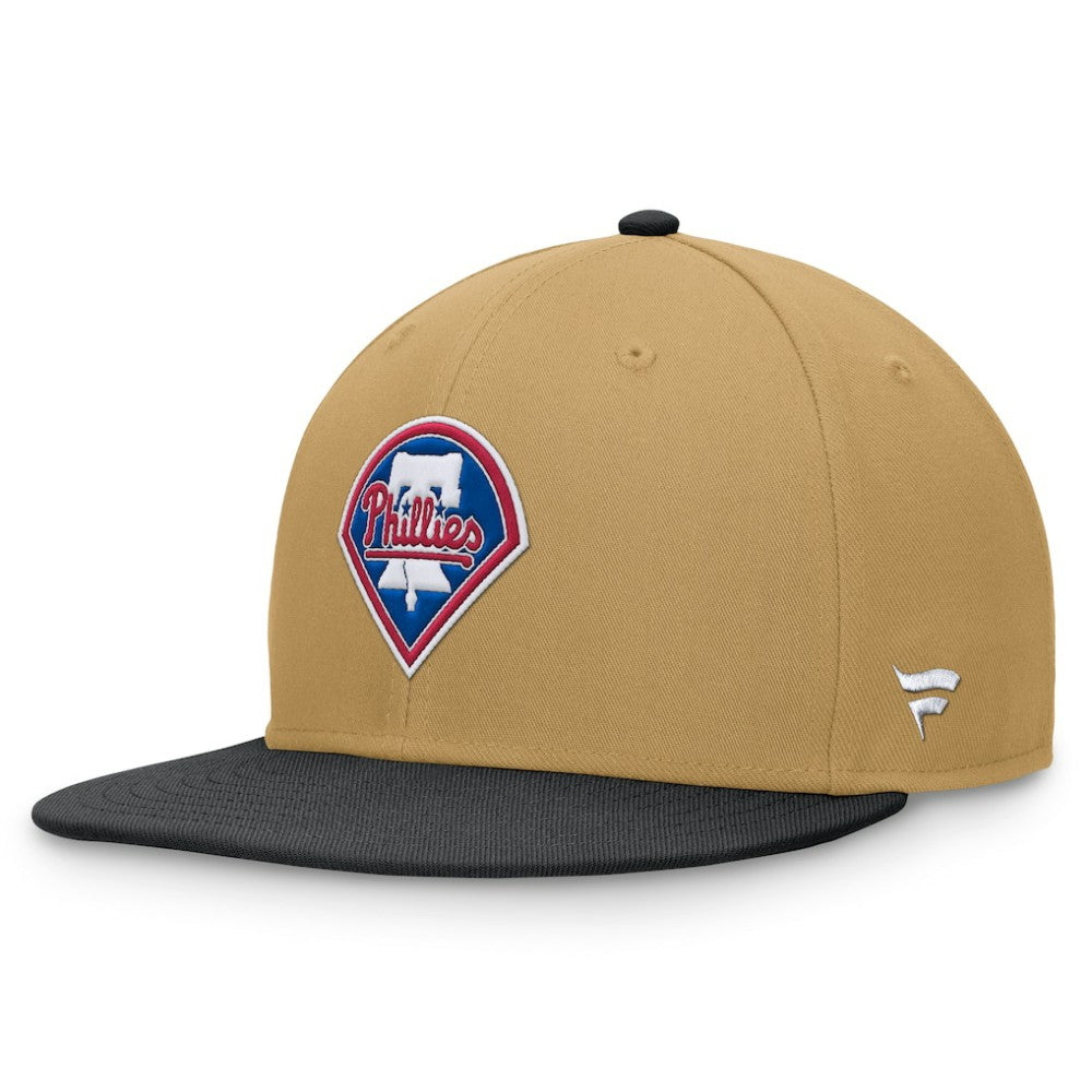 Philadelphia Phillies Fanatics  Heritage Two-Tone Fitted Hat - Khaki/Black Hats