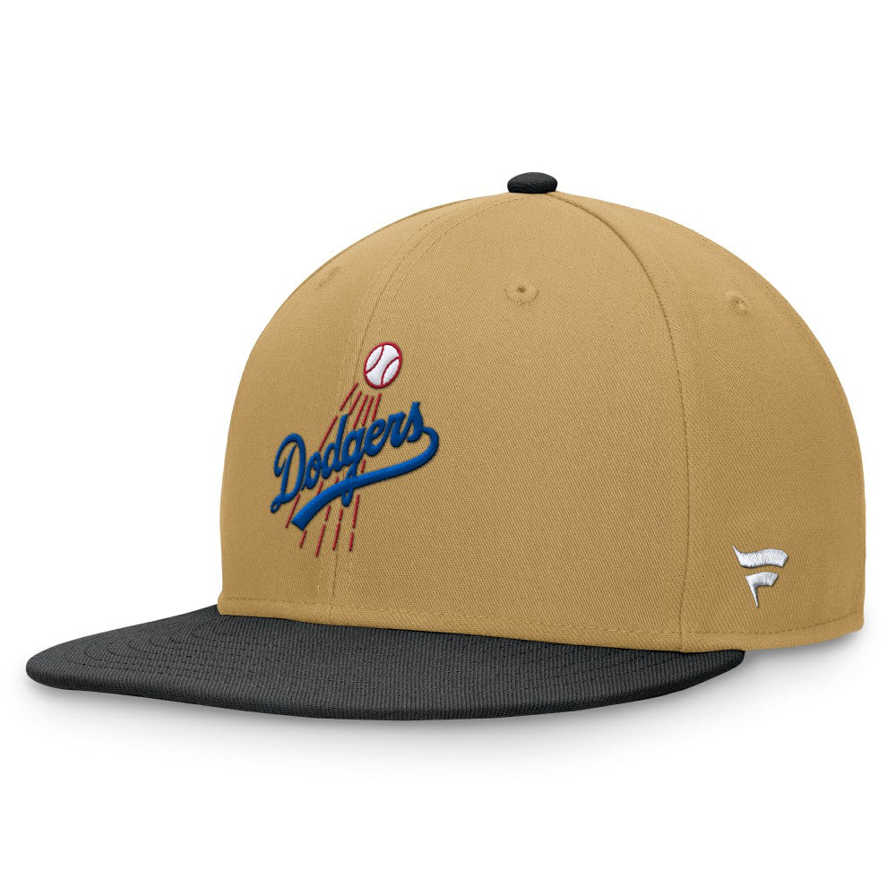 Los Angeles Dodgers Fanatics  Heritage Two-Tone Fitted Hat - Khaki/Black Hats