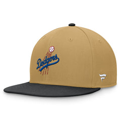 Los Angeles Dodgers Fanatics  Heritage Two-Tone Fitted Hat - Khaki/Black Hats