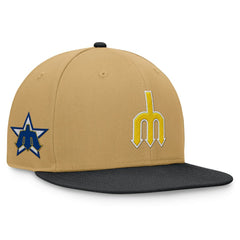 Seattle Mariners Fanatics  Heritage Two-Tone Fitted Hat - Khaki/Black Hats