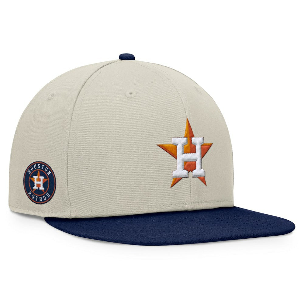 Houston Astros Fanatics Team Two-Tone Snapback Hat - Khaki/Navy Hats