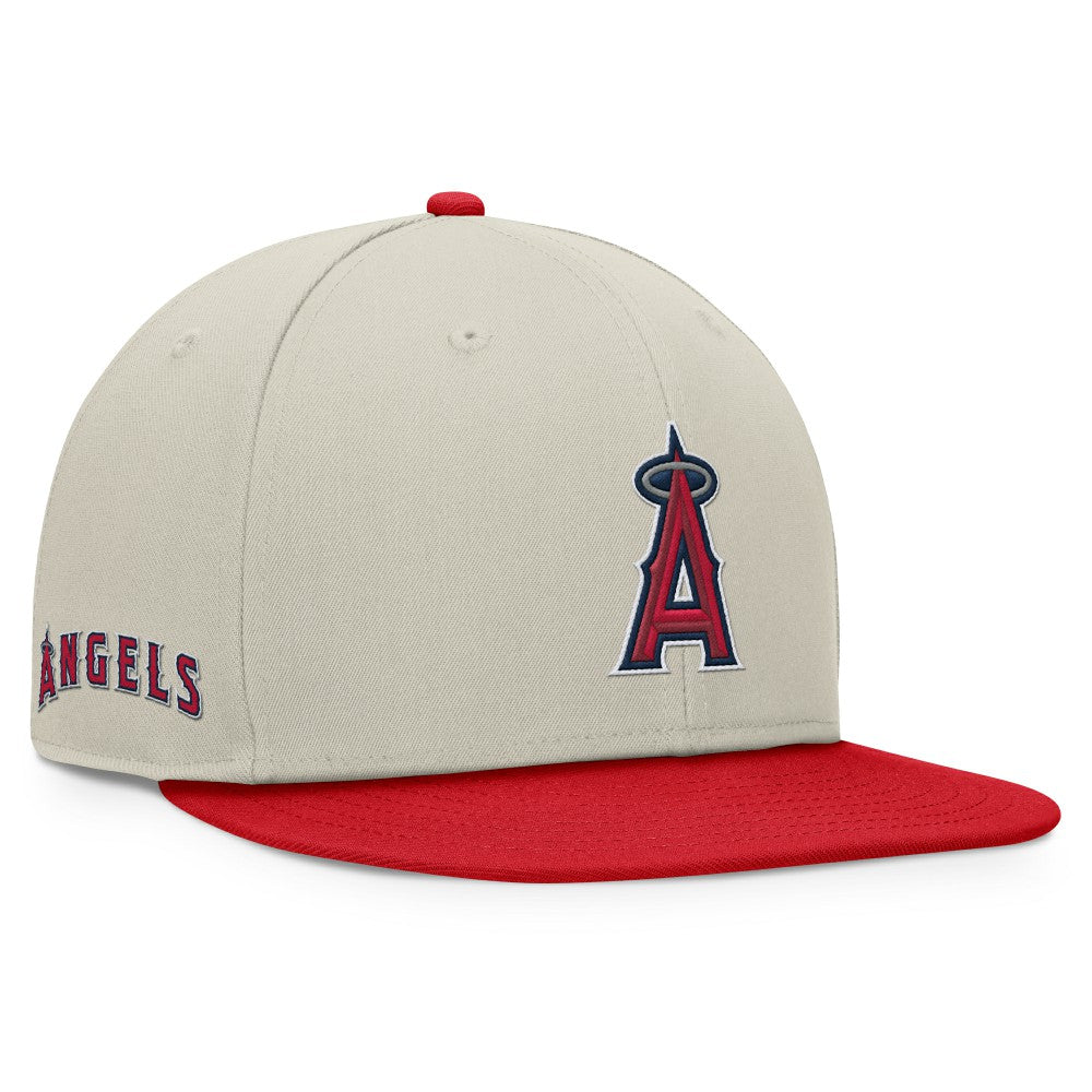 Los Angeles Angels Fanatics Team Two-Tone Snapback Hat - Khaki/Red Hats