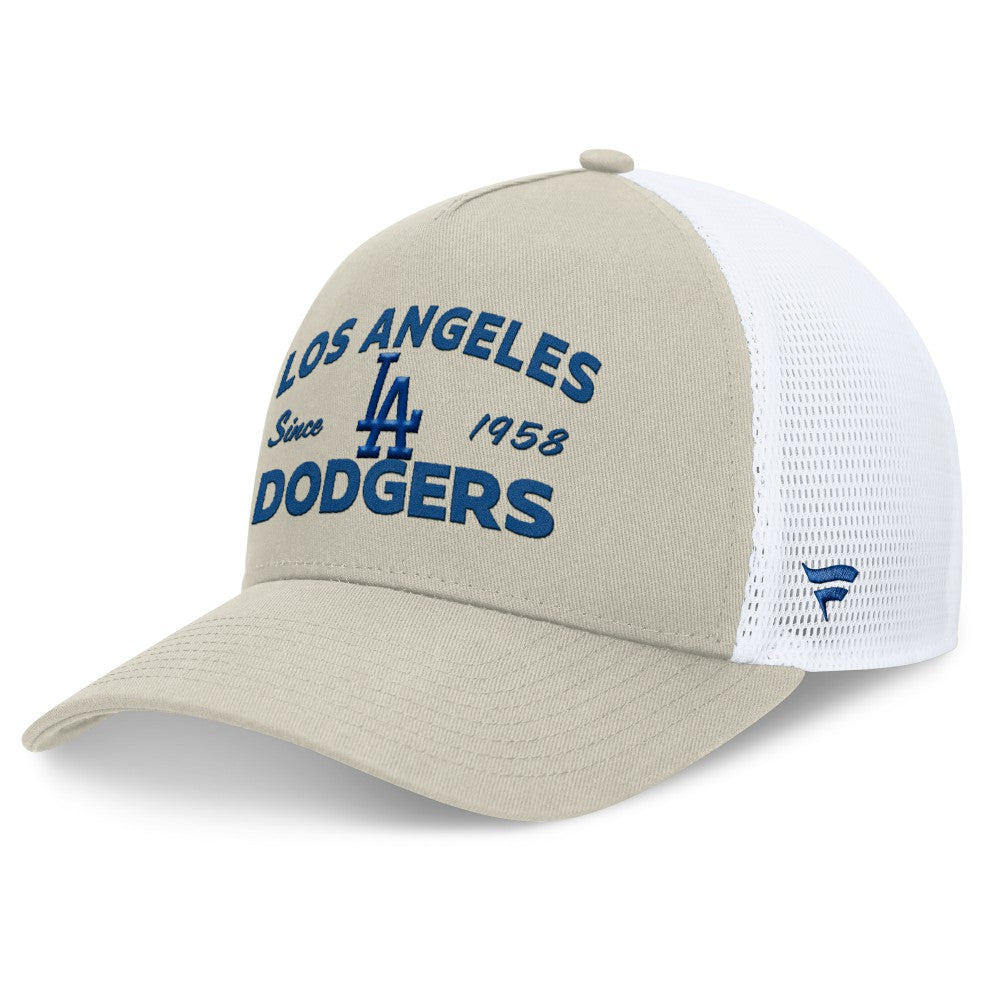 Los Angeles Dodgers Fanatics A-Frame Trucker Adjustable Hat - Stone Hats
