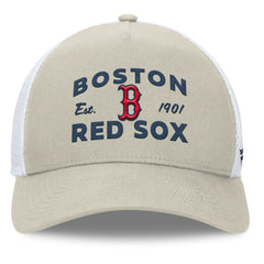 Boston Red Sox Fanatics A-Frame Trucker Adjustable Hat - Stone Hats