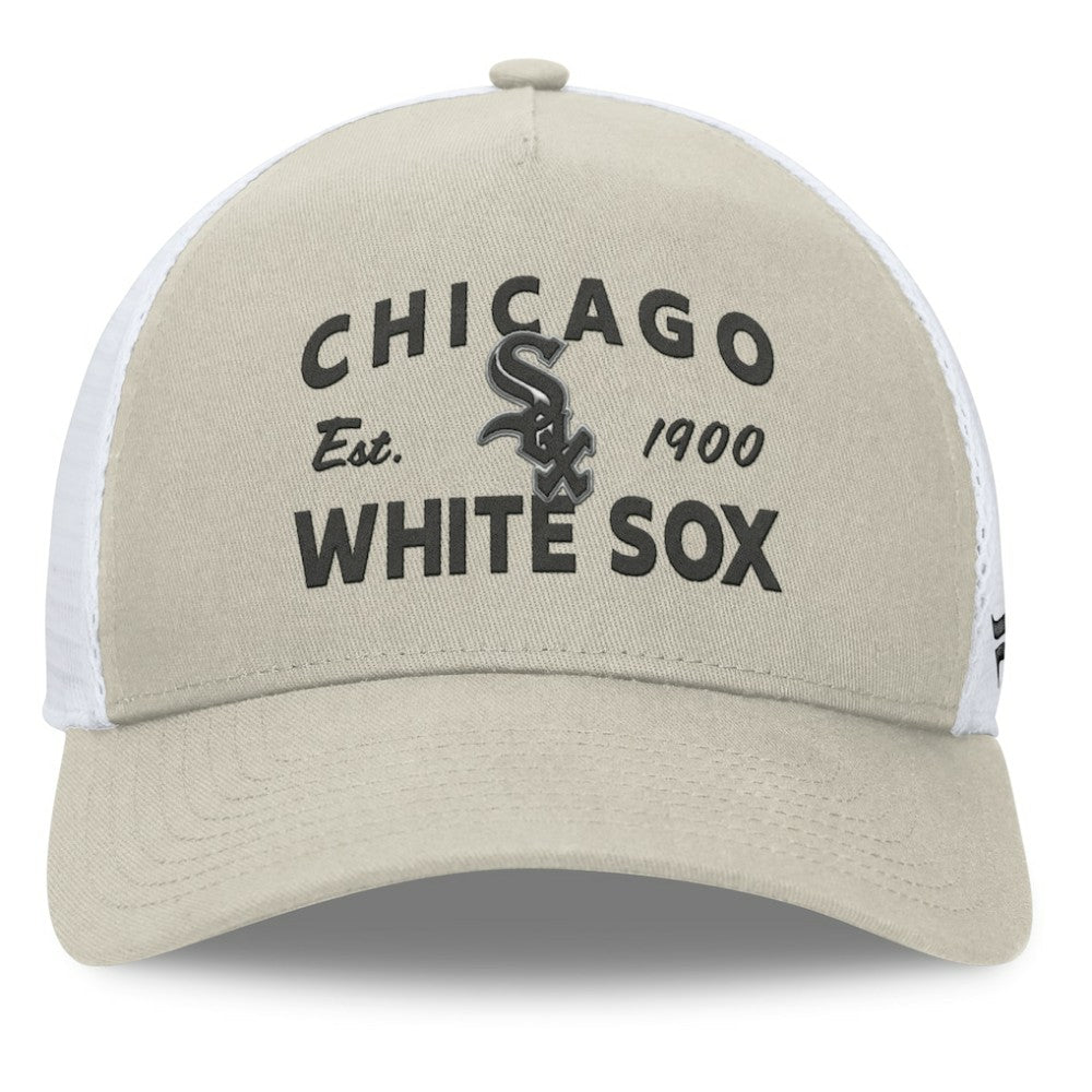 Chicago White Sox Fanatics A-Frame Trucker Adjustable Hat - Stone Hats