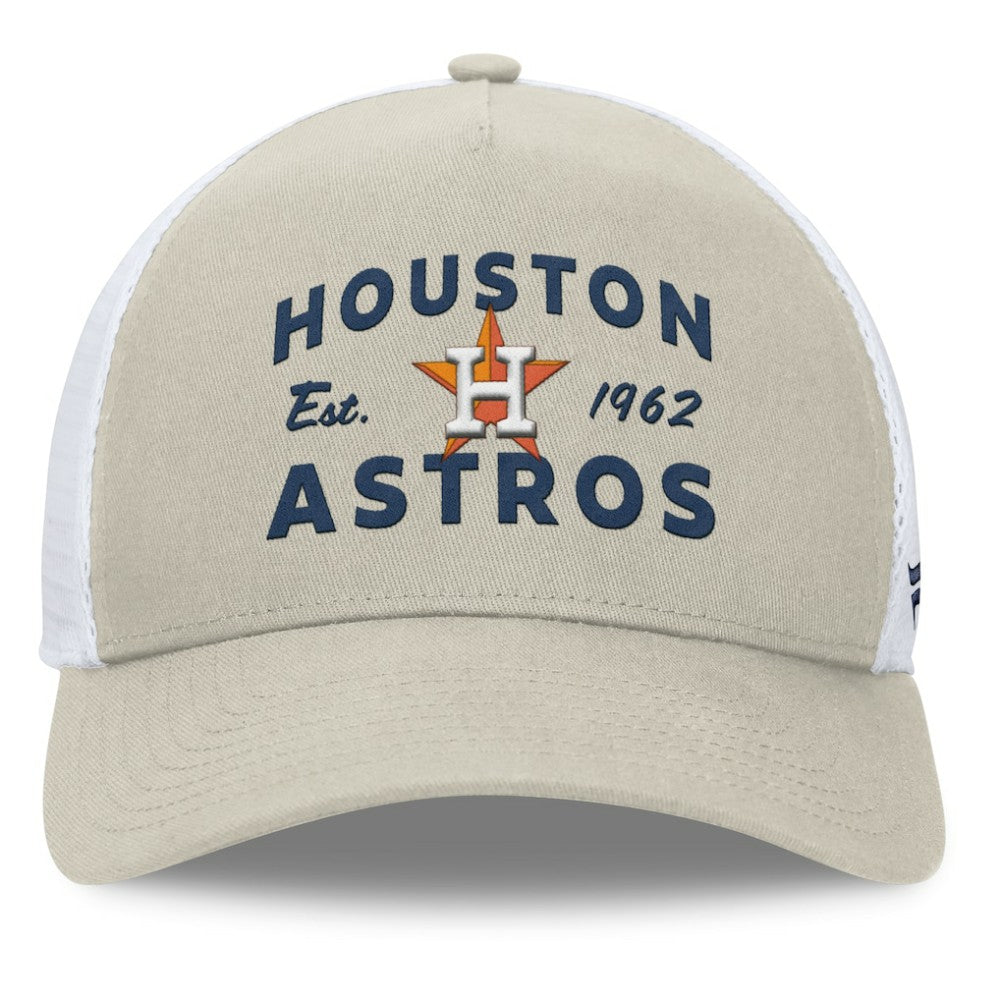 Houston Astros Fanatics A-Frame Trucker Adjustable Hat - Stone Hats