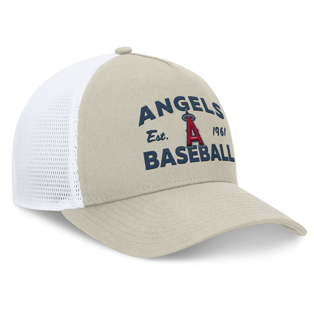 Los Angeles Angels Fanatics A-Frame Trucker Adjustable Hat - Stone Hats