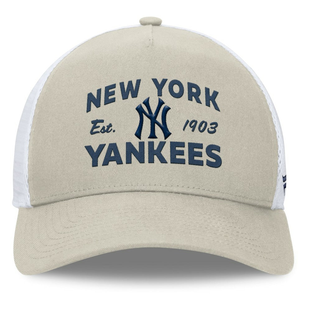 New York Yankees Fanatics A-Frame Trucker Adjustable Hat - Stone Hats