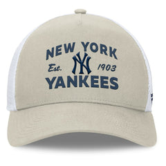 New York Yankees Fanatics A-Frame Trucker Adjustable Hat - Stone Hats