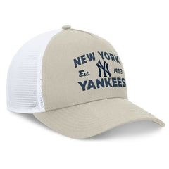 New York Yankees Fanatics A-Frame Trucker Adjustable Hat - Stone Hats