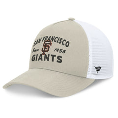 San Francisco Giants Fanatics A-Frame Trucker Adjustable Hat - Stone Hats