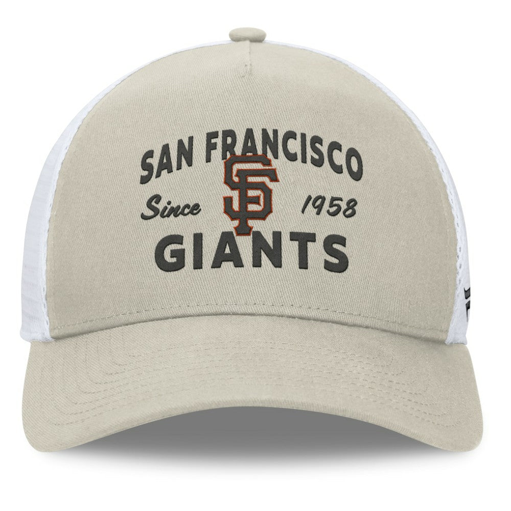 San Francisco Giants Fanatics A-Frame Trucker Adjustable Hat - Stone Hats