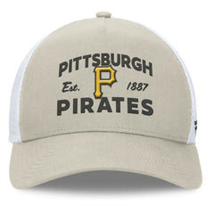 Pittsburgh Pirates Fanatics A-Frame Trucker Adjustable Hat - Stone Hats