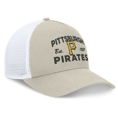 Pittsburgh Pirates Fanatics A-Frame Trucker Adjustable Hat - Stone Hats