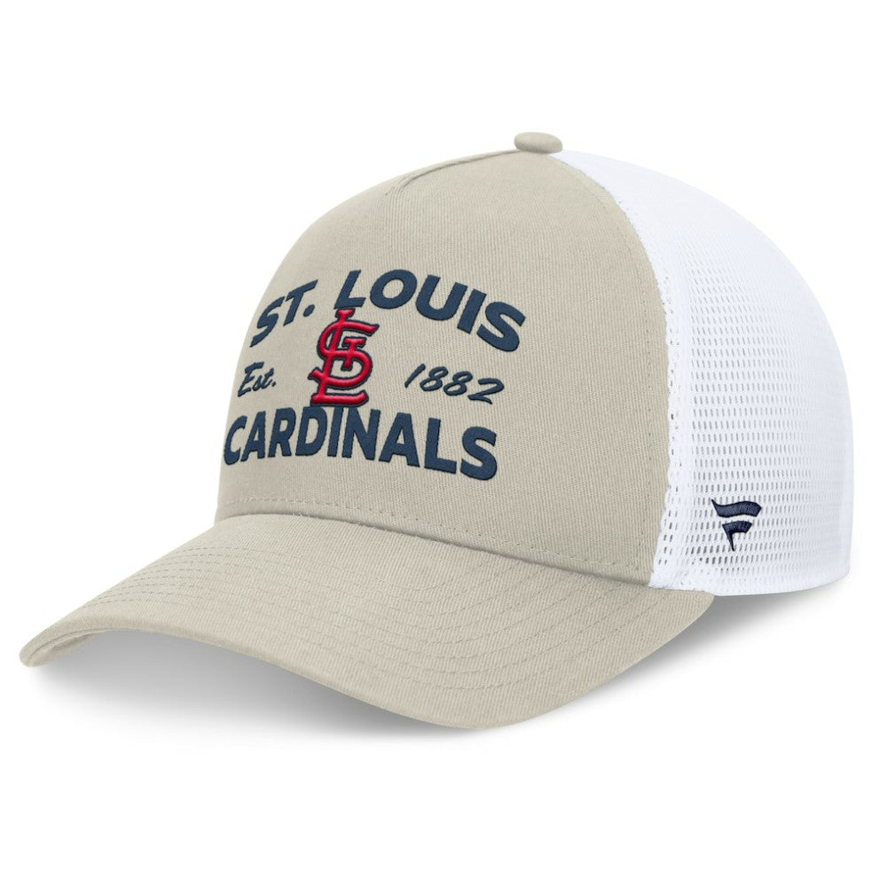 St. Louis Cardinals Fanatics A-Frame Trucker Adjustable Hat - Stone Hats