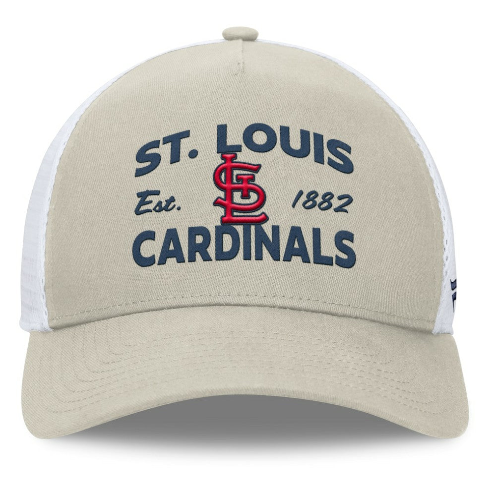 St. Louis Cardinals Fanatics A-Frame Trucker Adjustable Hat - Stone Hats