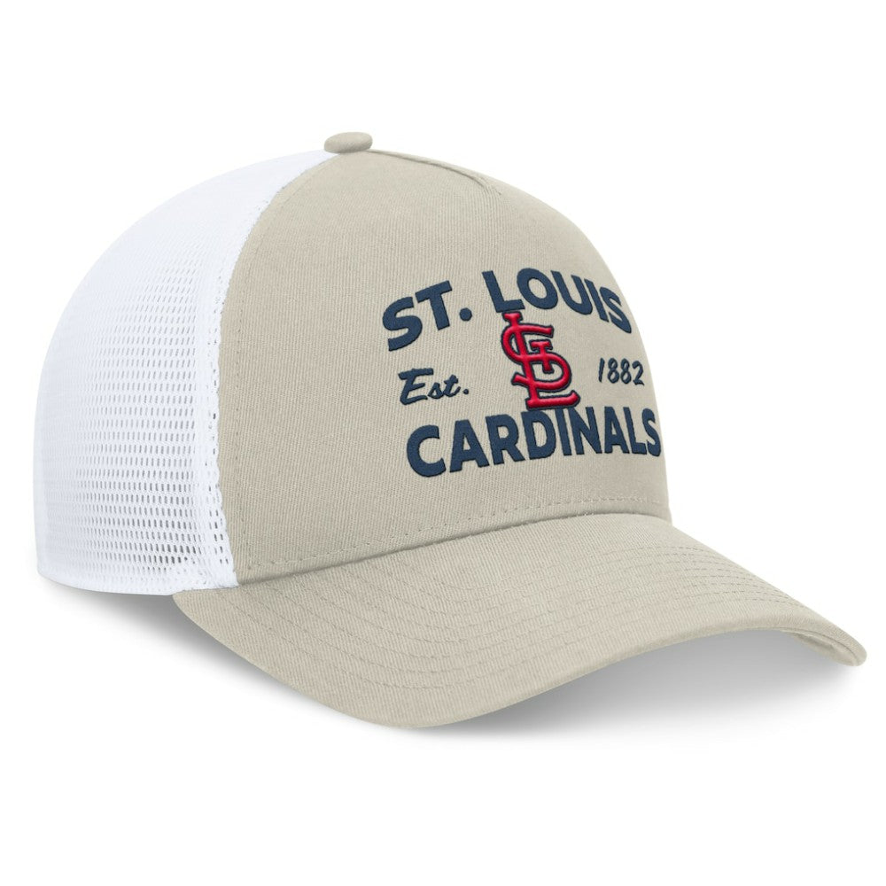 St. Louis Cardinals Fanatics A-Frame Trucker Adjustable Hat - Stone Hats